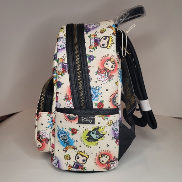 Loungefly Funko Pop Disney Villains Tattoo Mini Backpack - Picture 4 of 6